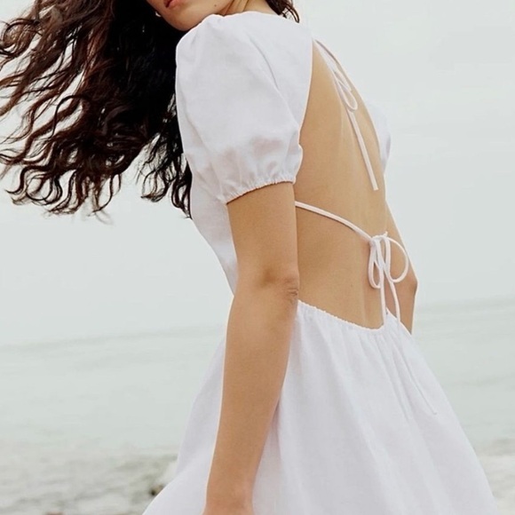 Rare NWT Reformation Anneliese Linen Midi Dress in White Size:6 - Picture 11 of 11